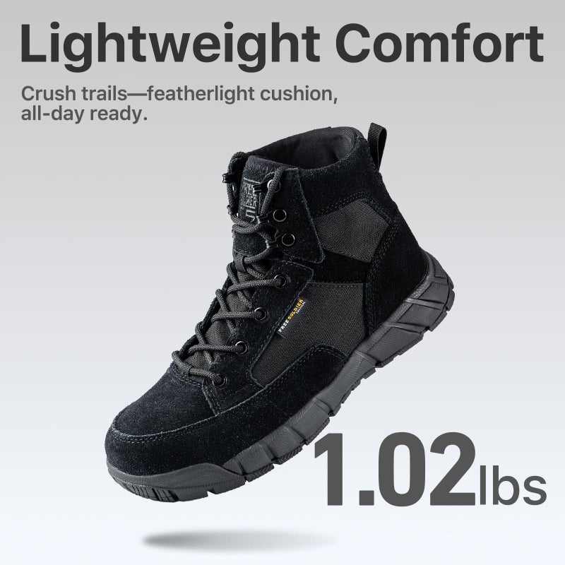 FREE SOLDIER Waterproof Hiking Work Boots Men's Tactical Boots 6 Inches Lightweight Military Boots Breathable Desert Boots(Black 10) - Image 2